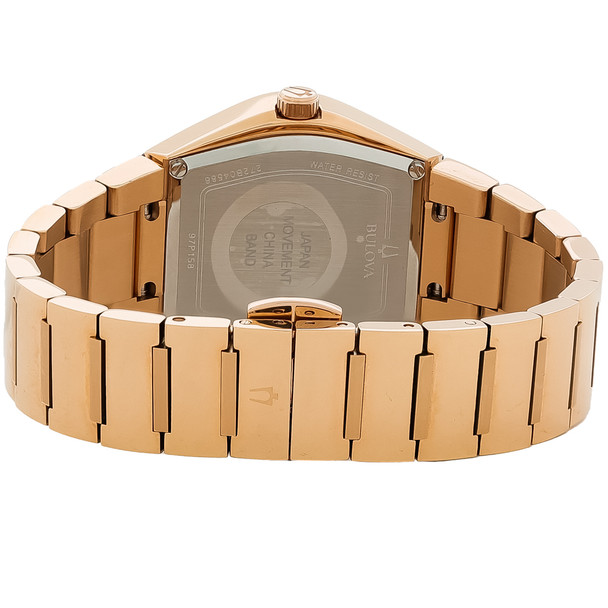 Bulova Gemini Women's Diamond Rose Gold Plated Stainless Quartz Watch - 97P158