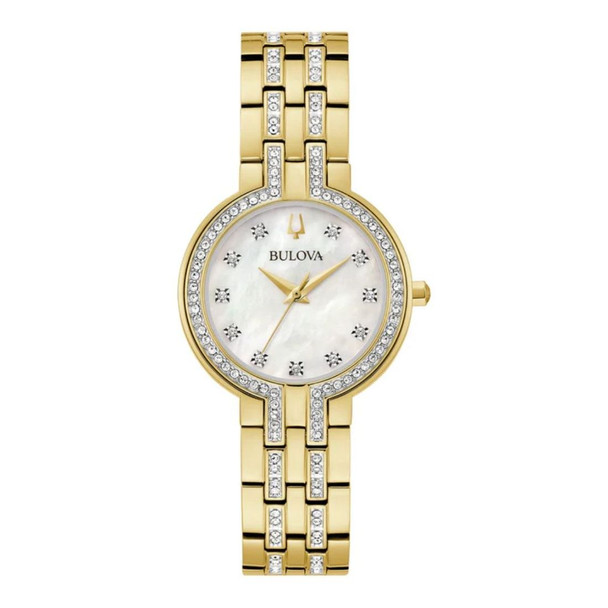 Bulova Crystal Women's Mother of Pearl Dial Quartz Watch - 98X138