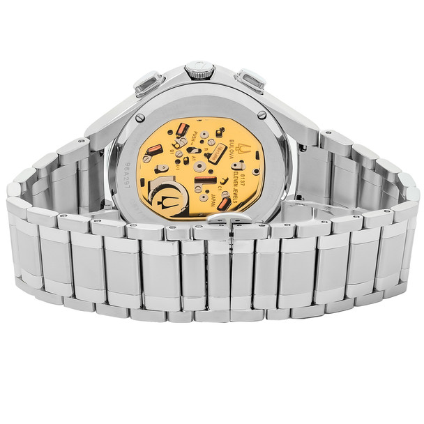 Bulova Curv Men's Green Dial Stainless Steel Chronograph Quartz Watch - 96A297