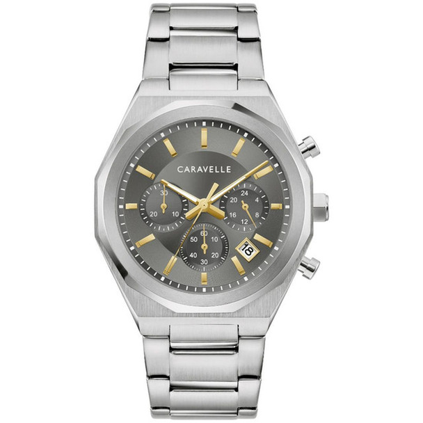 Bulova Caravelle Dress Collection Men's Grey Dial Quartz Watch - 43A158