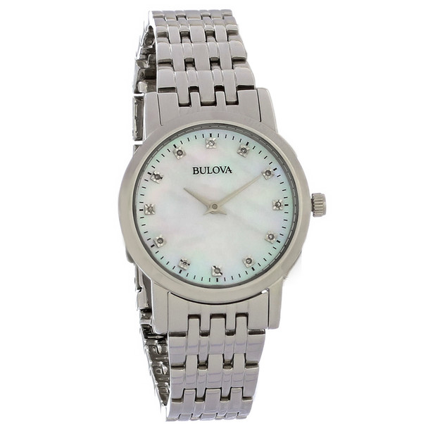 Bulova Diamond Women's Mother-of-Pearl Stainless Steel Quartz Watch - 96P175