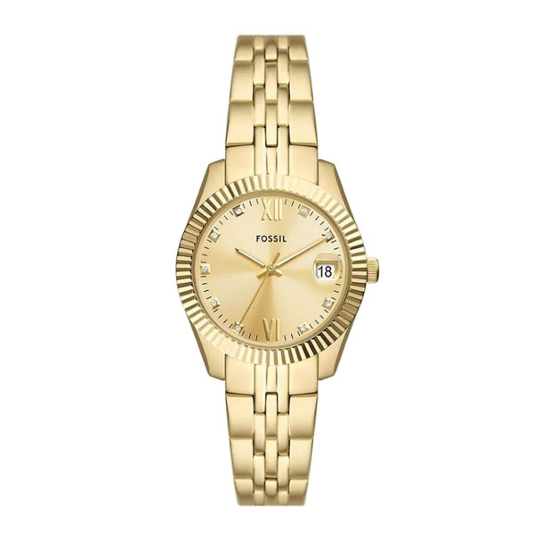 Fossil Scarlette Women's Gold Dial Quartz Watch ES5338