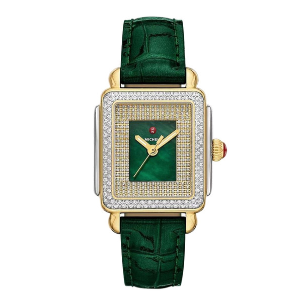 Michele Deco Madison Mid Women's Green MOP Quartz Watch MWW06G000048