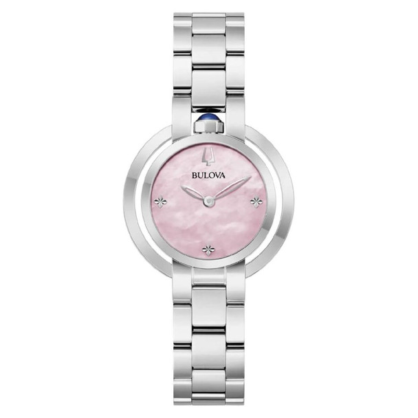 Bulova Rubaiyat Women's Pink Mother of Pearl Dial Quartz Watch 96L338
