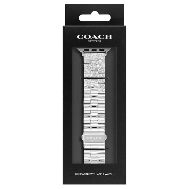 Coach Stainless Steel Crystal Accent Apple Watch Band 14700149