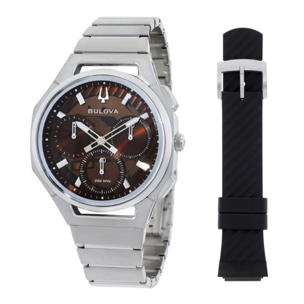 Bulova Curv Men's Chronograph Translucent Brown Dial Quartz Watch 96K117
