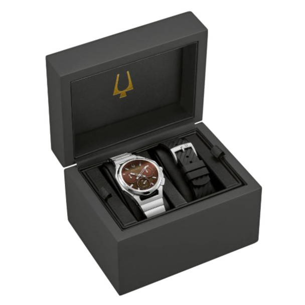 Bulova Curv Men's Chronograph Translucent Brown Dial Quartz Watch 96K117
