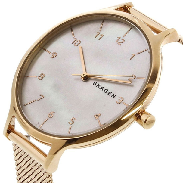 Skagen Anita White Mother of Pearl Dial Women's Mesh Watch SKW2633