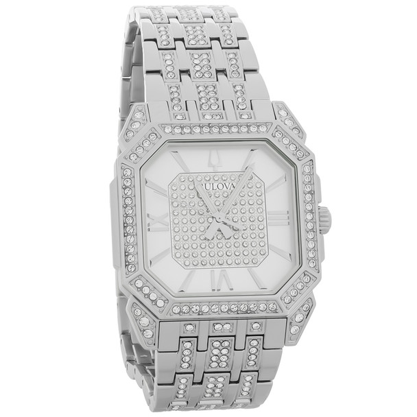 Bulova Octava Men's Stainless Steel Crystal Quartz Watch 96A285