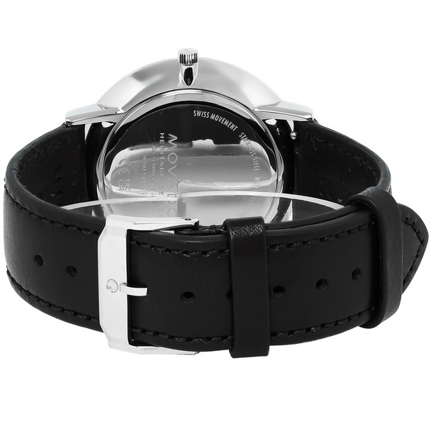 Movado Heritage Black Dial Men's Stainless Steel Quartz Watch 3650130