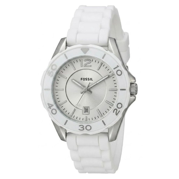 Fossil Women's White Silicone Rubber Date Sport Watch ES2932