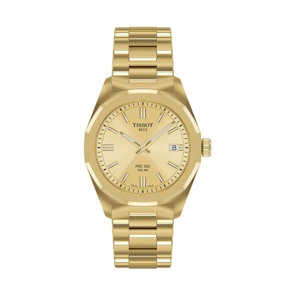Tissot PRC 100 Solar Women's Champagne Dial Quartz Watch T151.822.33.021.00