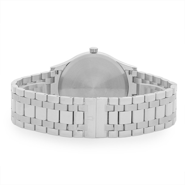Bulova Men's Charcoal Dial Stainless Steel Dress Quartz Watch 96B261