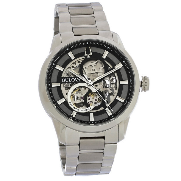 Bulova Sutton 21-Jewel Men's Skeleton Dial Automatic Watch 96A208