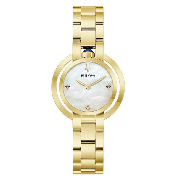 Bulova Rubaiyat Women's Quartz White Dial Gold-Tone Watch 97L181