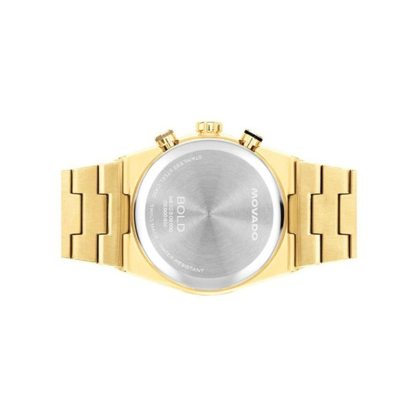 Movado BOLD Quest Men's Chronograph Gold-Tone Skeleton Dial Quartz Watch 3601185