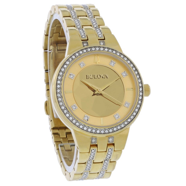 Bulova Phantom Crystal Women's Gold-Tone PVD Stainless Quartz Watch 97L176