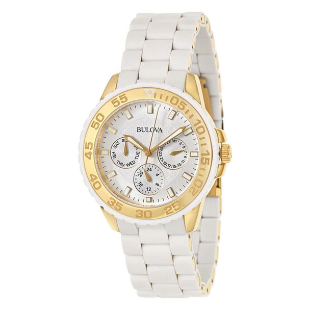 Bulova Women's White Dial Quartz Watch 98N102