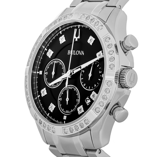 Bulova Classic Diamond Men's Chronograph Stainless Steel Watch 96J119