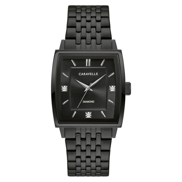 Bulova Men's Caravelle Modern Black Dial Quartz Watch 45D111