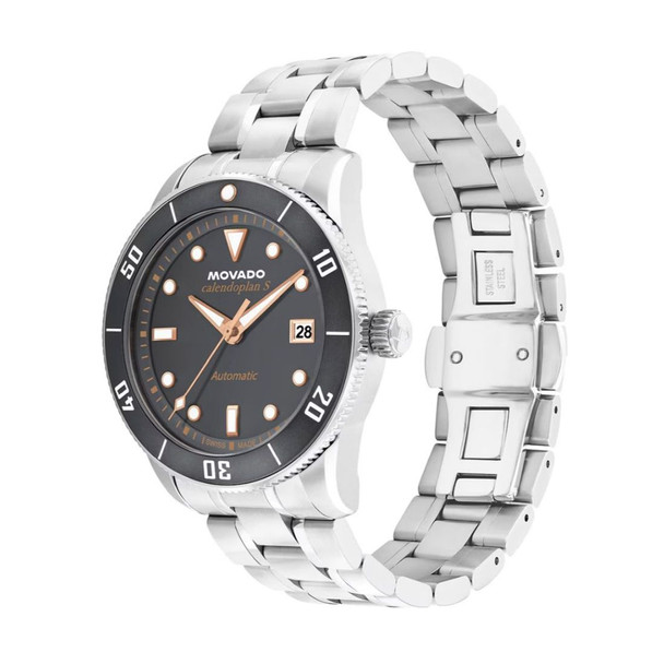 Movado Unisex Heritage Series Calendoplan S Grey Automatic Watch 3650228