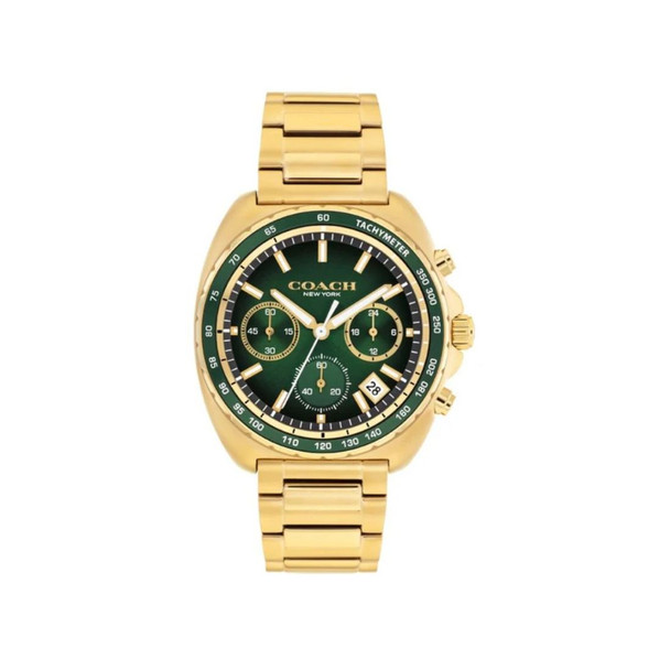 Coach Men's Charter Green Dial Chronograph Stainless Steel Watch 14602738
