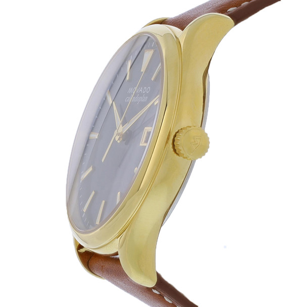 Movado Heritage Calendoplan Men's Gold-Tone Blue Dial Quartz Watch 3650157