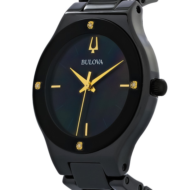Bulova Millennia Women's Black MOP Dial Ceramic Quartz Watch 98R293