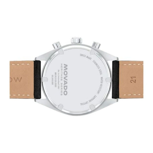Movado Men's Heritage Datron Series Chronograph White Dial Quartz Watch 3650199