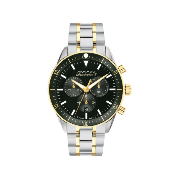 Movado Men's Heritage Calendoplan S Chronograph Green Dial Quartz Watch 3650167