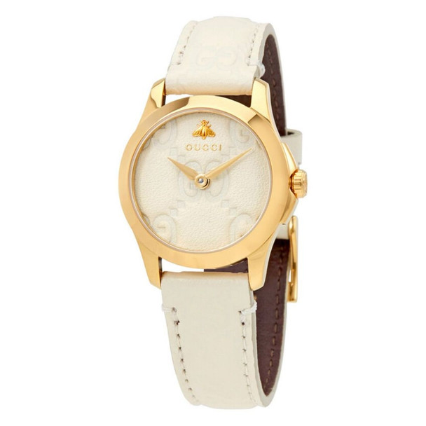 Gucci Women's G-Timeless White Dial Quartz Watch YA126580