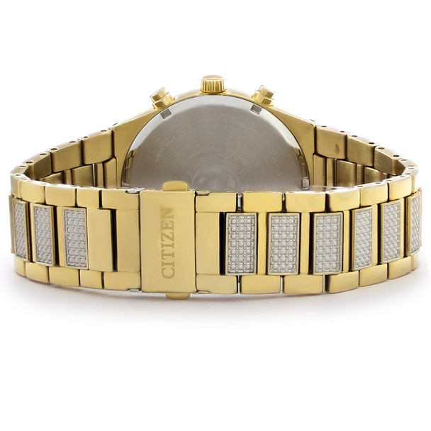 Citizen Eco Drive Men's Crystal Gold Tone Chronograph Watch - CA0752-66L