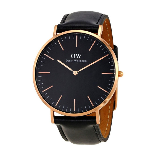 Daniel Wellington Classic Sheffield Men's Quartz Black Leather Watch DW00100127