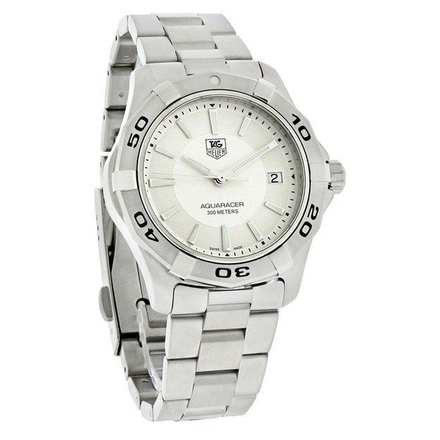 Tag Heuer Aquaracer orologio svizzero al quarzo da uomo quadrante argento wap1111.ba0831