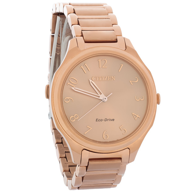 Citizen Eco-Drive Ladies Rose Gold Plated Stainless Steel Watch EM0758-58X