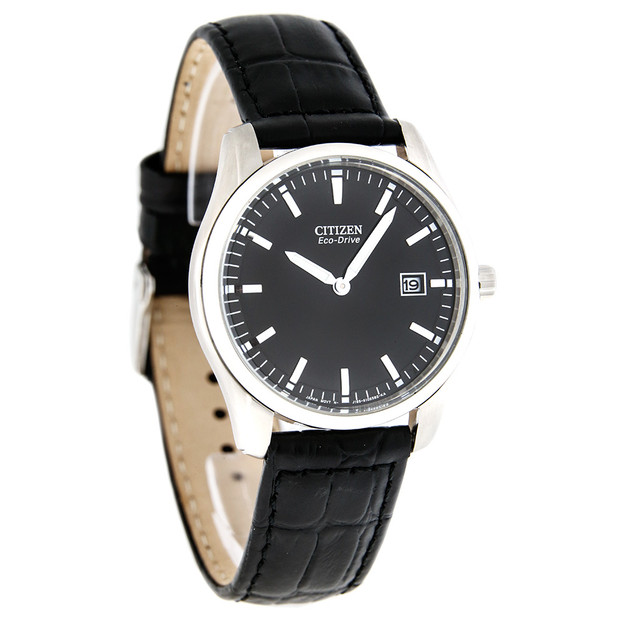 Citizen eco-drive pulseira de couro de aço inoxidável relógio masculino au1040-08e
