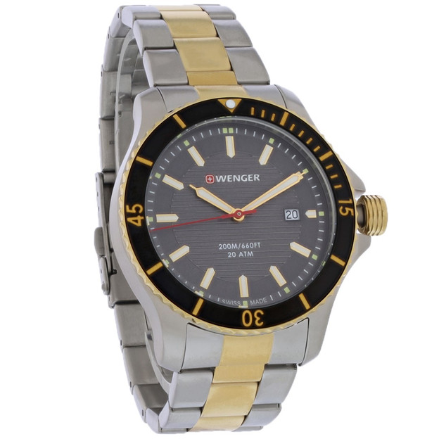 Wenger Seaforce Men's Two-Tone Stainless Grey Dial Quartz Watch 01.0641.127