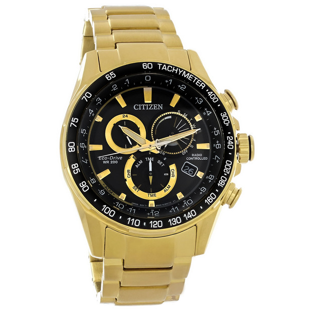 Citizen Eco-Drive PCAT Chronograph Gold Tone Stainless Men's Watch CB5912-50E
