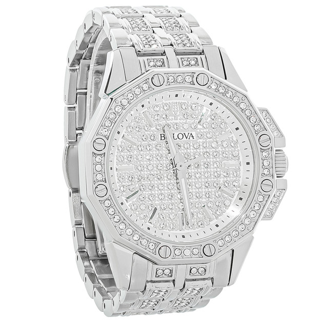 Bulova Octava Women's Stainless Steel Crystal Quartz Watch 96L305