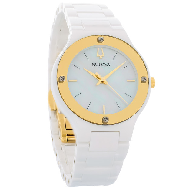 Bulova Millennia Women's Ceramic Mother-of-Dial Quartz Watch 98R292