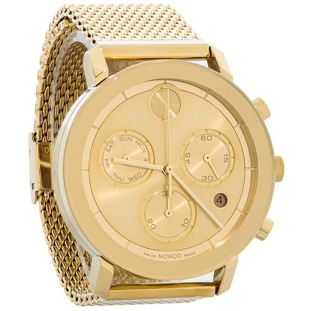 Movado Bold Evolution Men's Gold Tone Stainless Chronograph Quartz Watch 3600929
