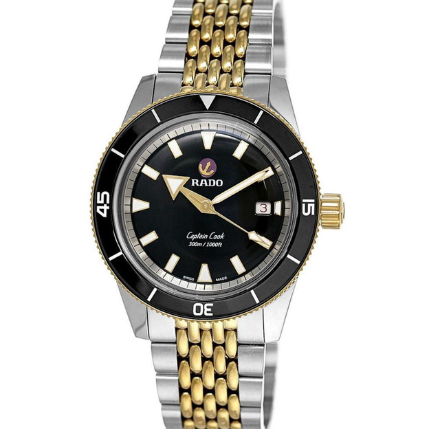 Rado Captain Cook Men's Black Dial Stainless Steel Automatic Watch R32138153
