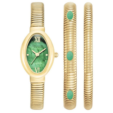 Anne Klein New York Women's Green Malachite Bracelet Watch Set 12