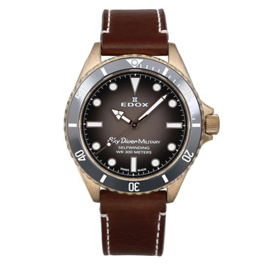 Edox SkyDiver Bronze Brown Leather Automatic Men's Watch 80115