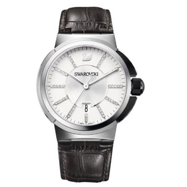 Swarovski Piazza Grande Men's Brown Leather Quartz Watch 1094348