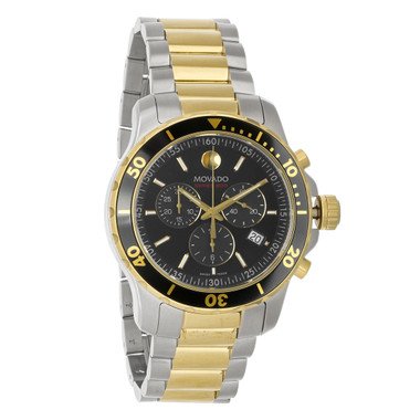 ロジフェイス 2種 Movado Series 800 Men's 2-Tone Black Dial Swiss Quartz Chronograph