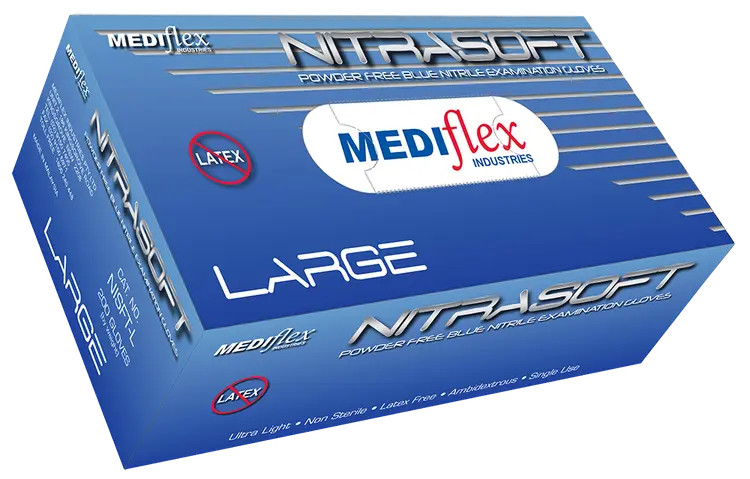 GLOVES NITRILE BULK PACK 200'S PF N/STERILE BLUE LARGE