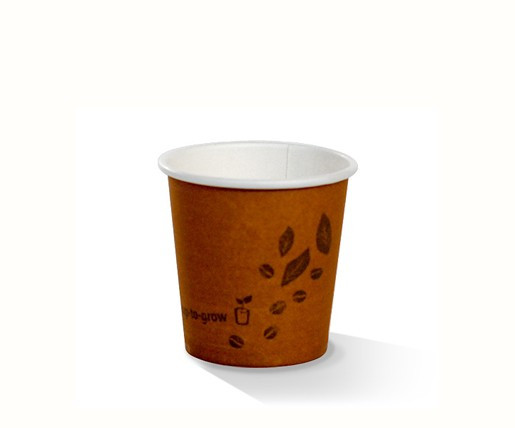 CUP PAPER COFFEE SINGLE WALL 4OZ BROWN KRAFT PLA COATED (CTN OF 1000 ...