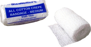 UNSTRETCHED COTTON CREPE MEDIUM BANDAGE 2.5CM X 1.6M (PACK OF 12)