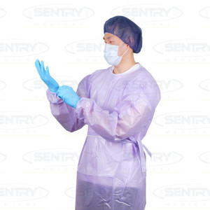 OWEAR® PURPLE IMPERVIOUS ONCOLOGY GOWN ELASTIC CUFF - BOX OF 100